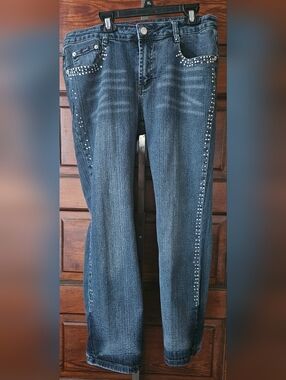 11, Platinum Plush, Y2K, Studded Denim Jeans